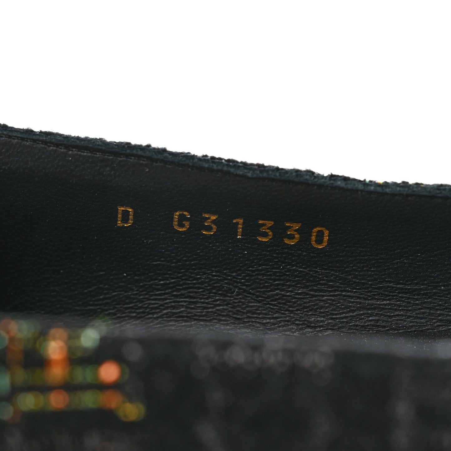 Tweed Patent Cap Toe Ballerina Flats 38.5 Black Orange Green
