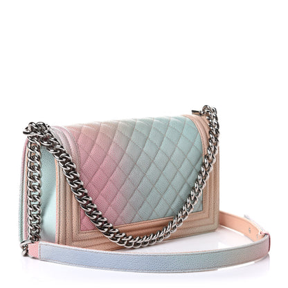 Chanel Caviar Quilted Medium Cuba Rainbow Boy Flap Pink Multicolor 2 of 9