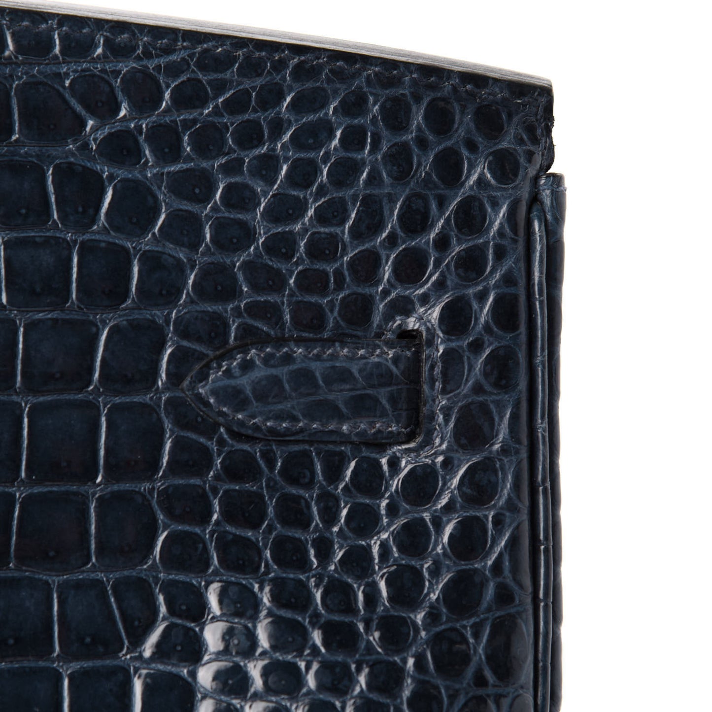 Shiny Porosus Crocodile Birkin 35 Bleu Abysse