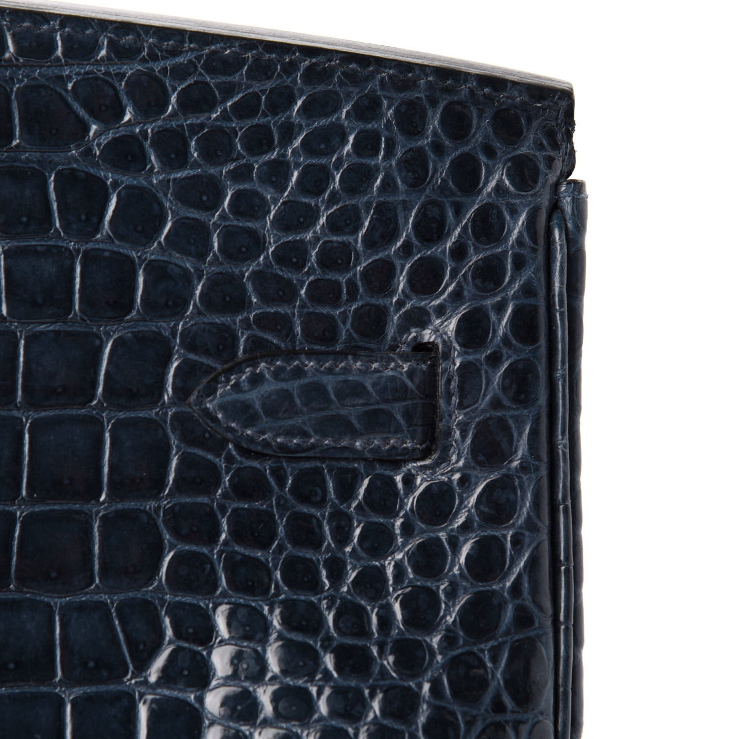 Hermes Shiny Porosus Crocodile Birkin 35 Bleu Abysse 11 of 35