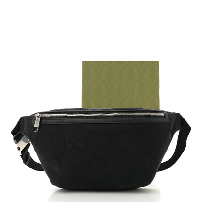 Gucci Monogram Jumbo GG Textured Dollar Calfskin Web Belt Bag Black 12 of 12