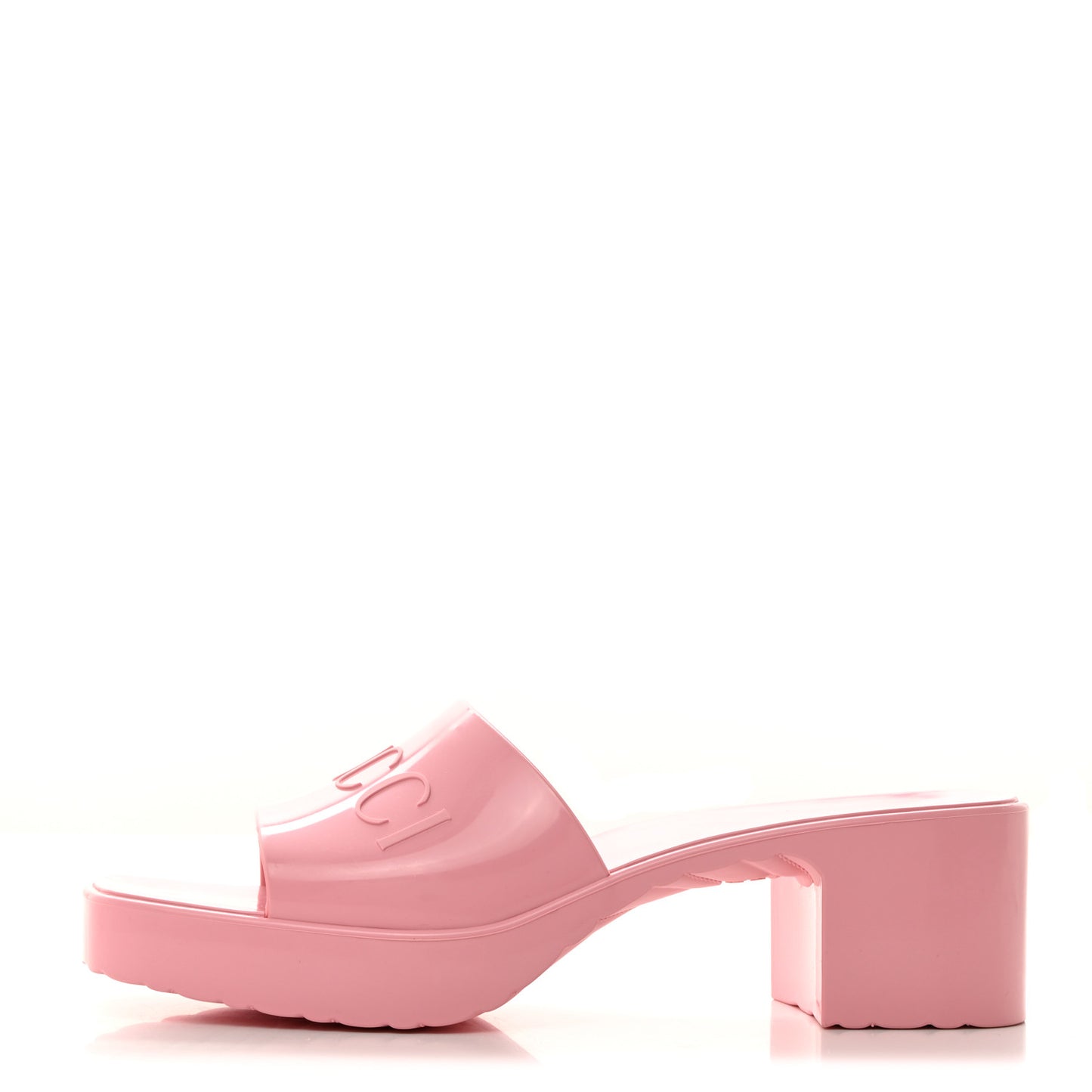 Rubber Gucci Logo Womens Platform 20/60mm Slide Sandals 39 Wild Rose