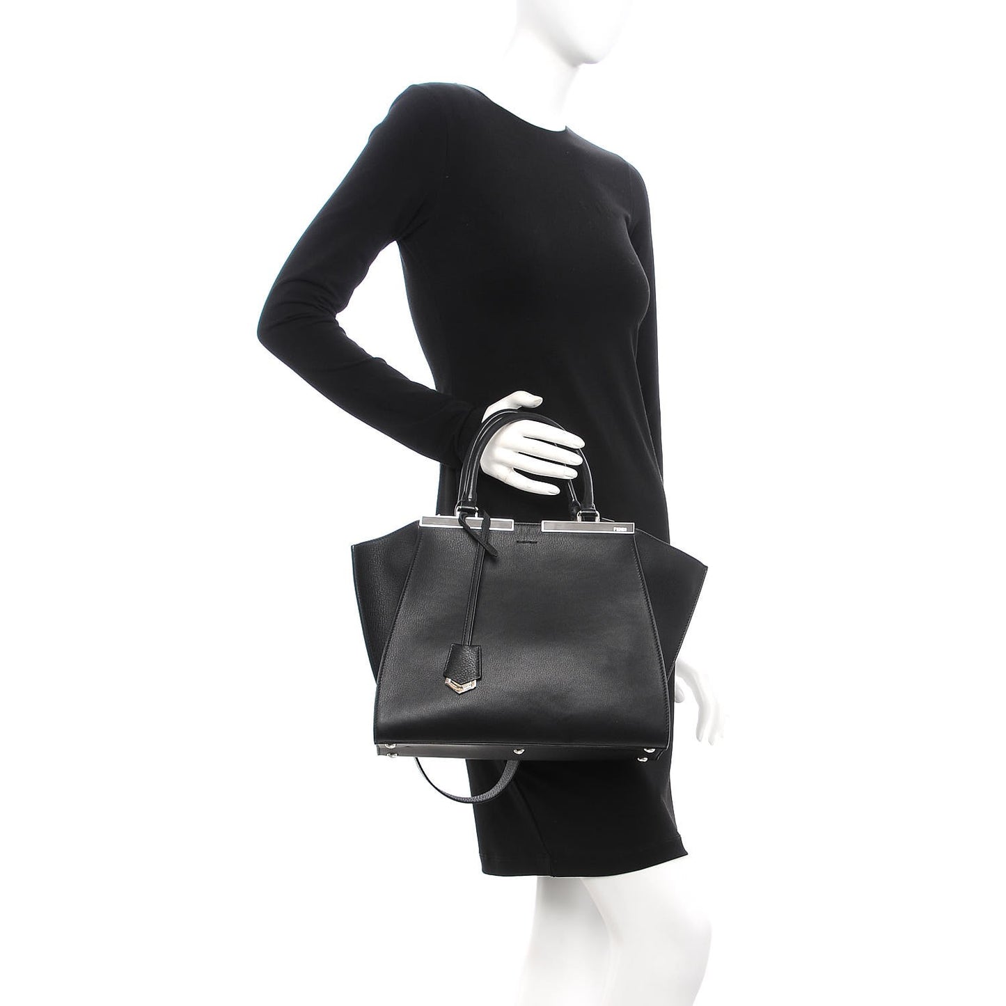 Vitello Dolce Shiny Nappa Petite 3Jours Tote Black