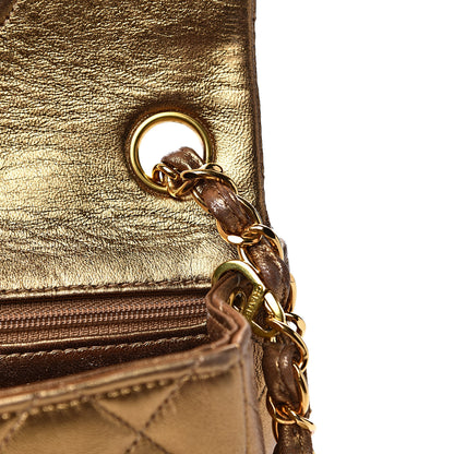 Chanel Metallic Lambskin Quilted Mini Square Flap Gold 12 of 19