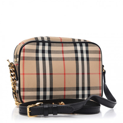 Burberry Calfskin Vintage Check Camera Bag Archive Beige 3 of 9