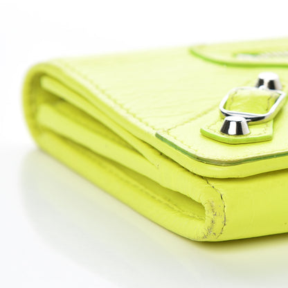 Balenciaga Agneau Classic Silver Hardware Money Wallet Jaune Fluo 8 of 15
