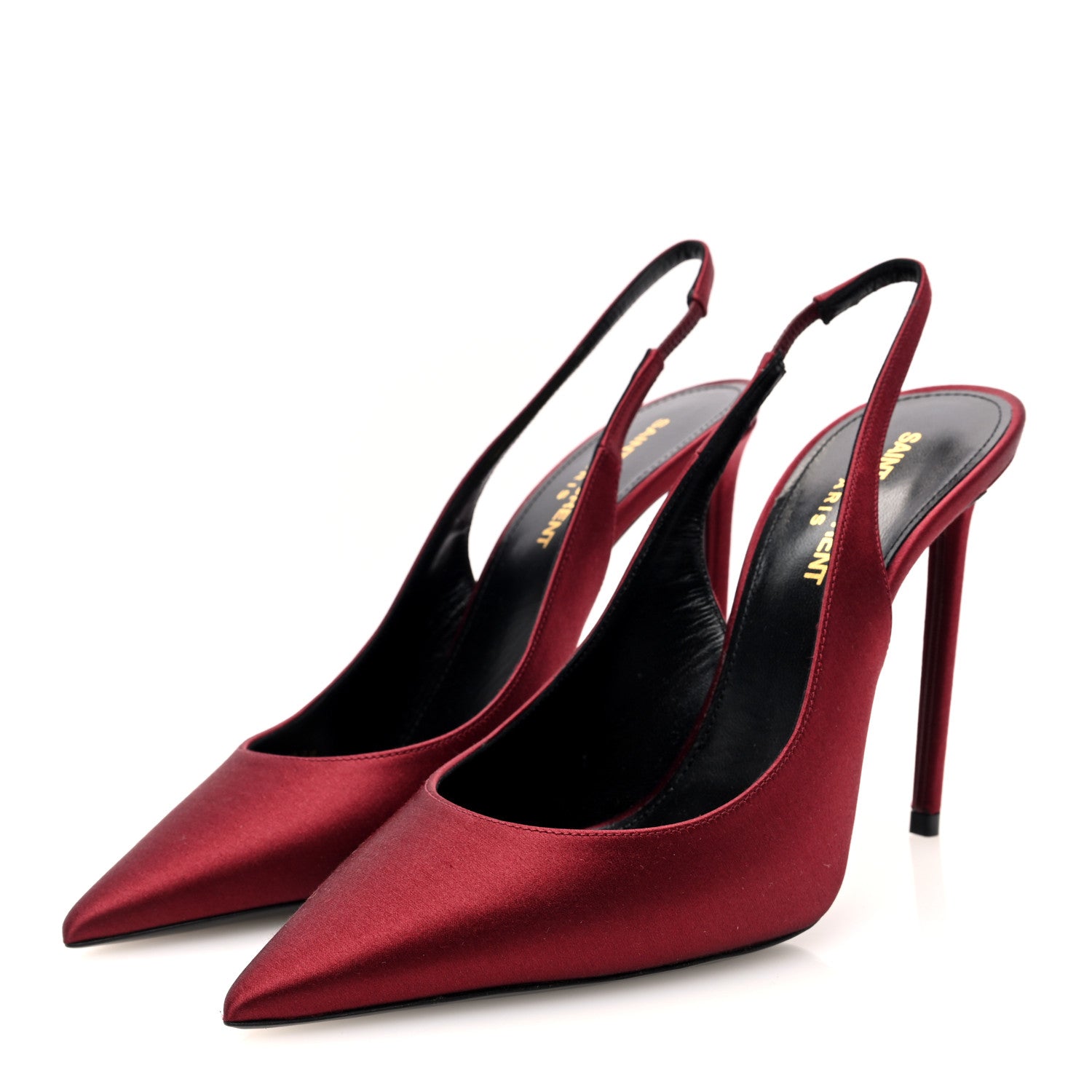 Saint Laurent Crepe Satin Zoe 105 Slingback Pump 38.5 Butternut 4 of 9