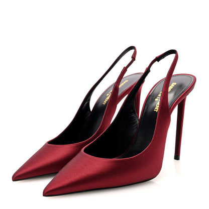 Saint Laurent Crepe Satin Zoe 105 Slingback Pump 38.5 Butternut 4 of 9