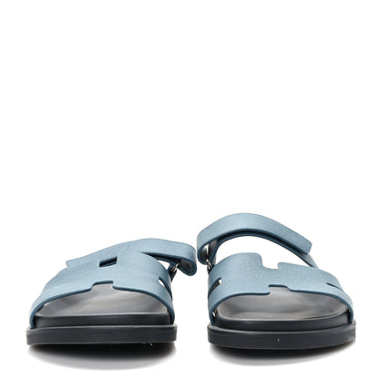 Hermes Epsom Mens Chypre Sandals 43 Bleu Canard 2 of 8