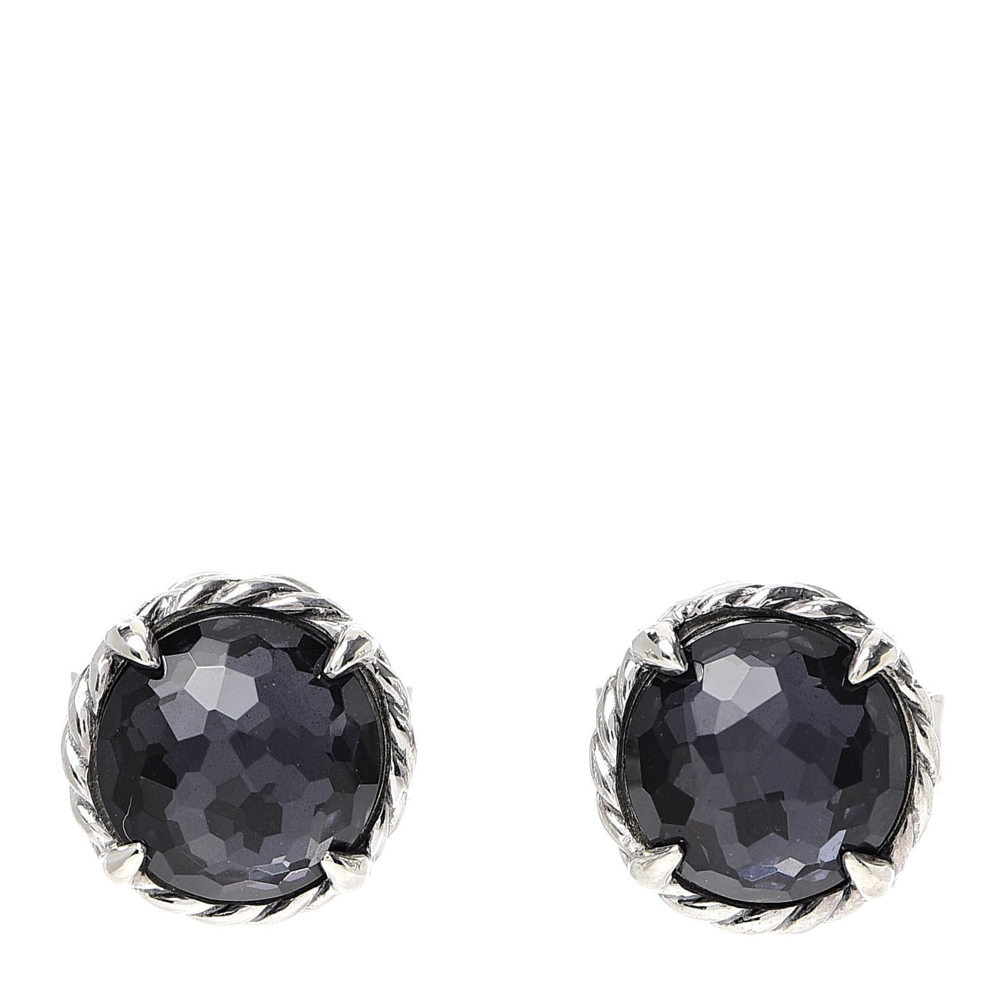 Sterling Silver Black Orchid 8mm Chatelaine Earrings