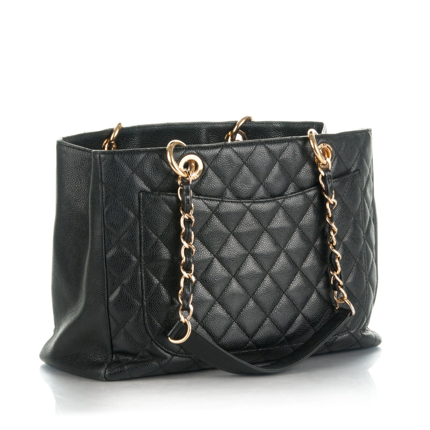 Caviar Quilted Grand Shopping Tote GST Black