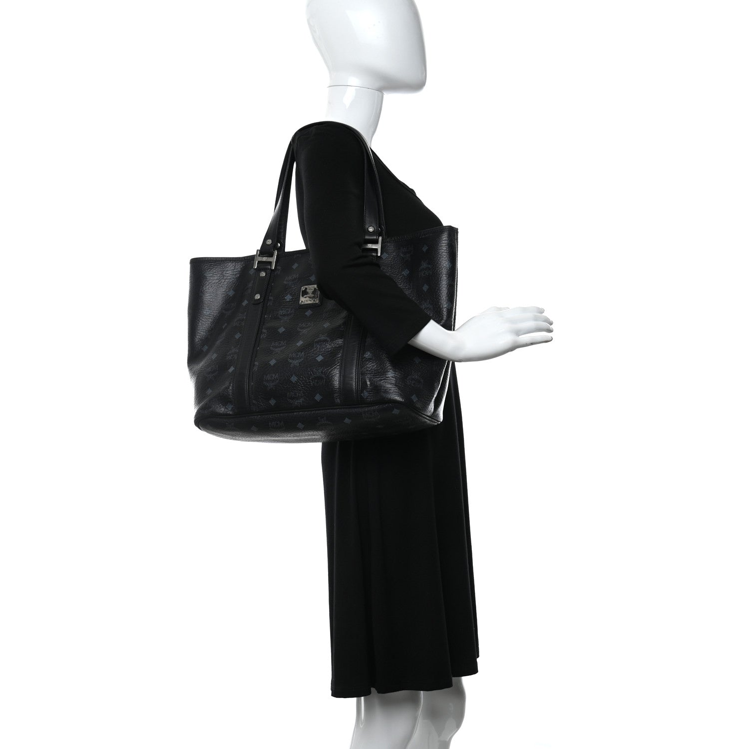 MCM Visetos Shopping Tote Black 2 of 16