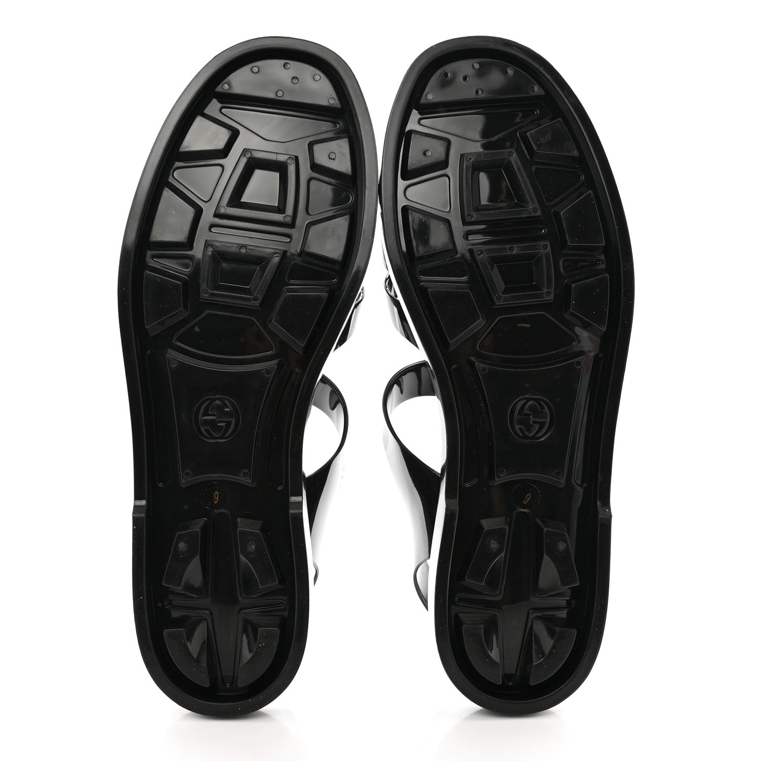 Gucci Shiny Rubber Mens Double G Buckle Strap Sandals 9 Black 5 of 8