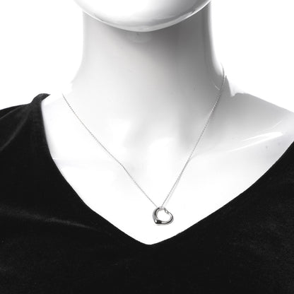 Tiffany Sterling Silver 16mm Elsa Peretti Open Heart Pendant Necklace 2 of 6