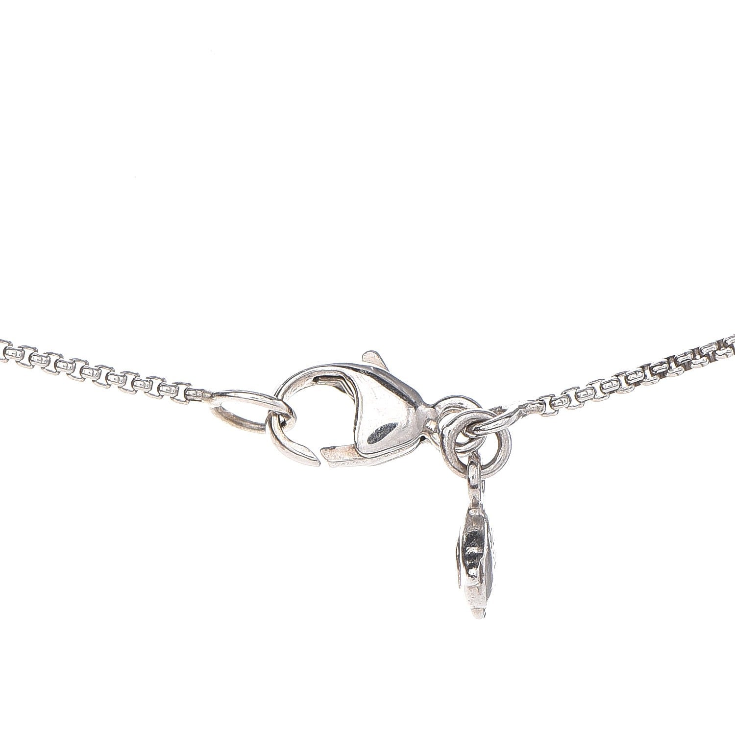 David Yurman Sterling Silver Diamond Crossover Circle Pendant Necklace 5 of 6