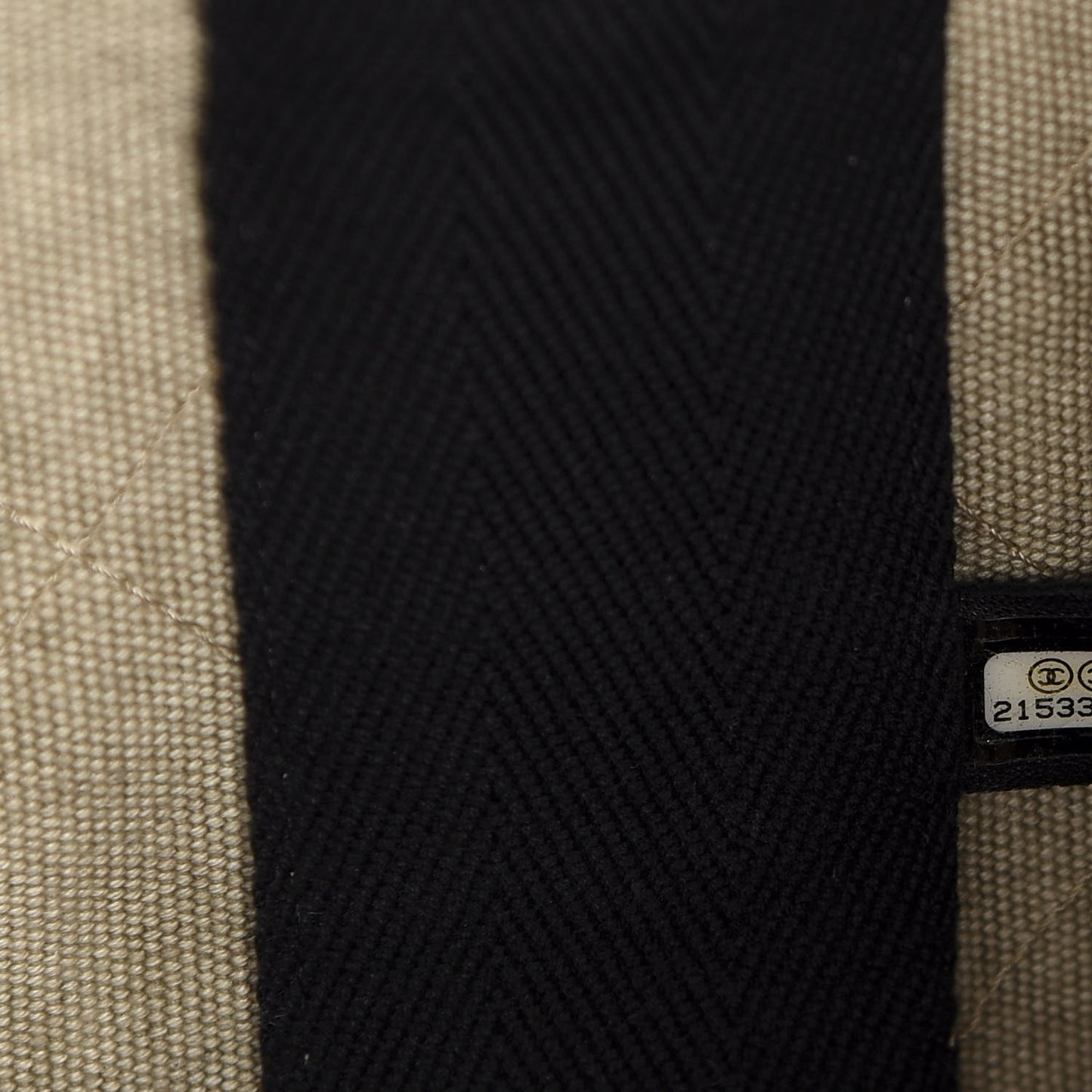 Washed Toile Calfskin Quilted Large Street Style Travel Bag Beige Black