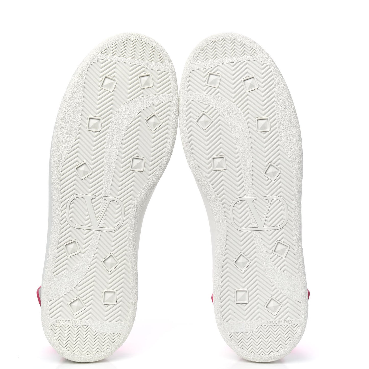 Calfskin Womens Backnet Sneakers 38.5 White Fuchsia
