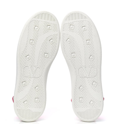 Valentino Garavani Calfskin Womens Backnet Sneakers 38.5 White Fuchsia 5 of 10