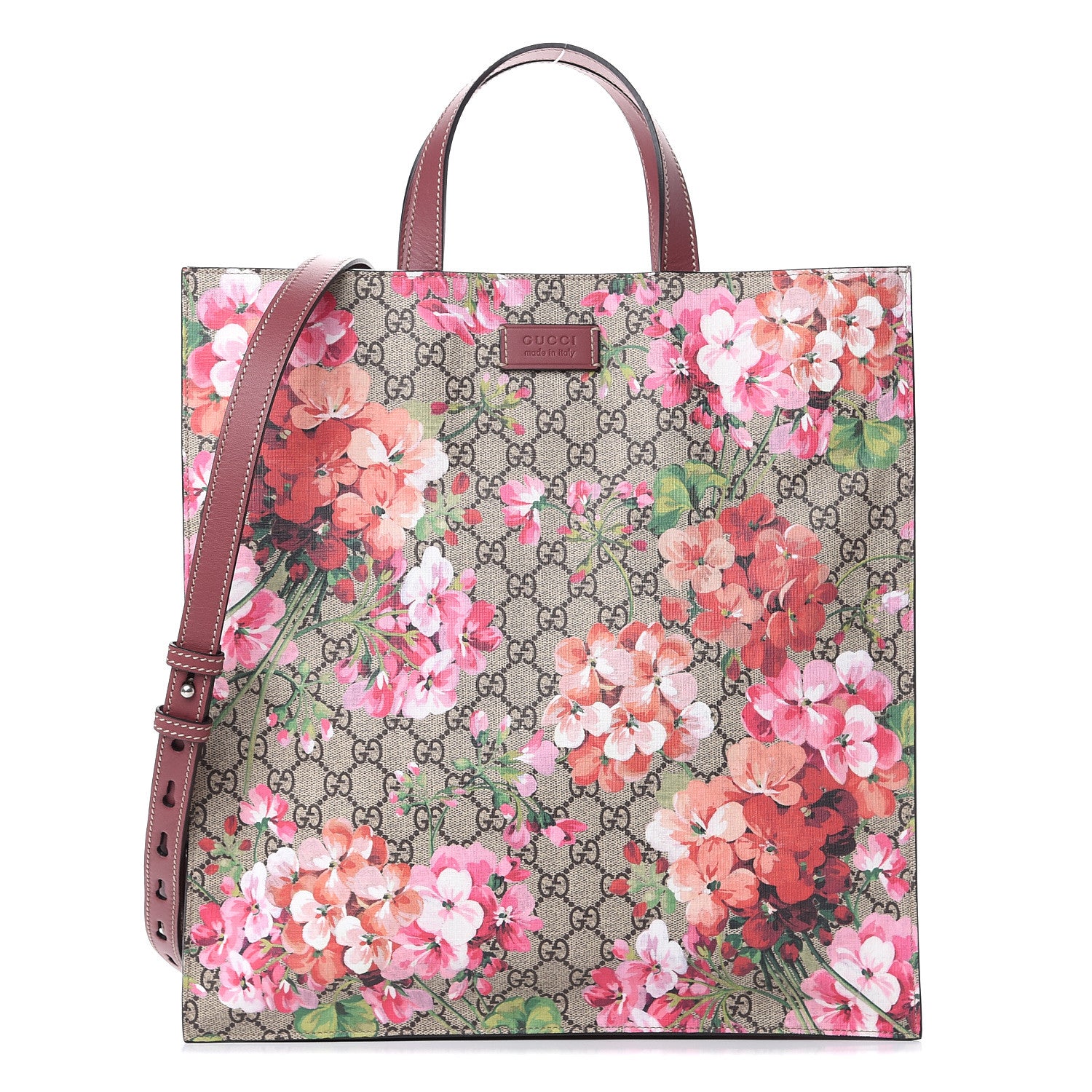 Gucci Soft GG Supreme Monogram Blooms Vertical Tote Beige Multicolor Dry Rose 1 of 9