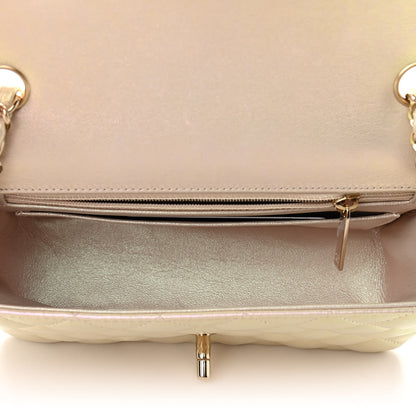 Chanel Iridescent Lambskin Quilted Mini Rectangular Flap Ivory 5 of 11