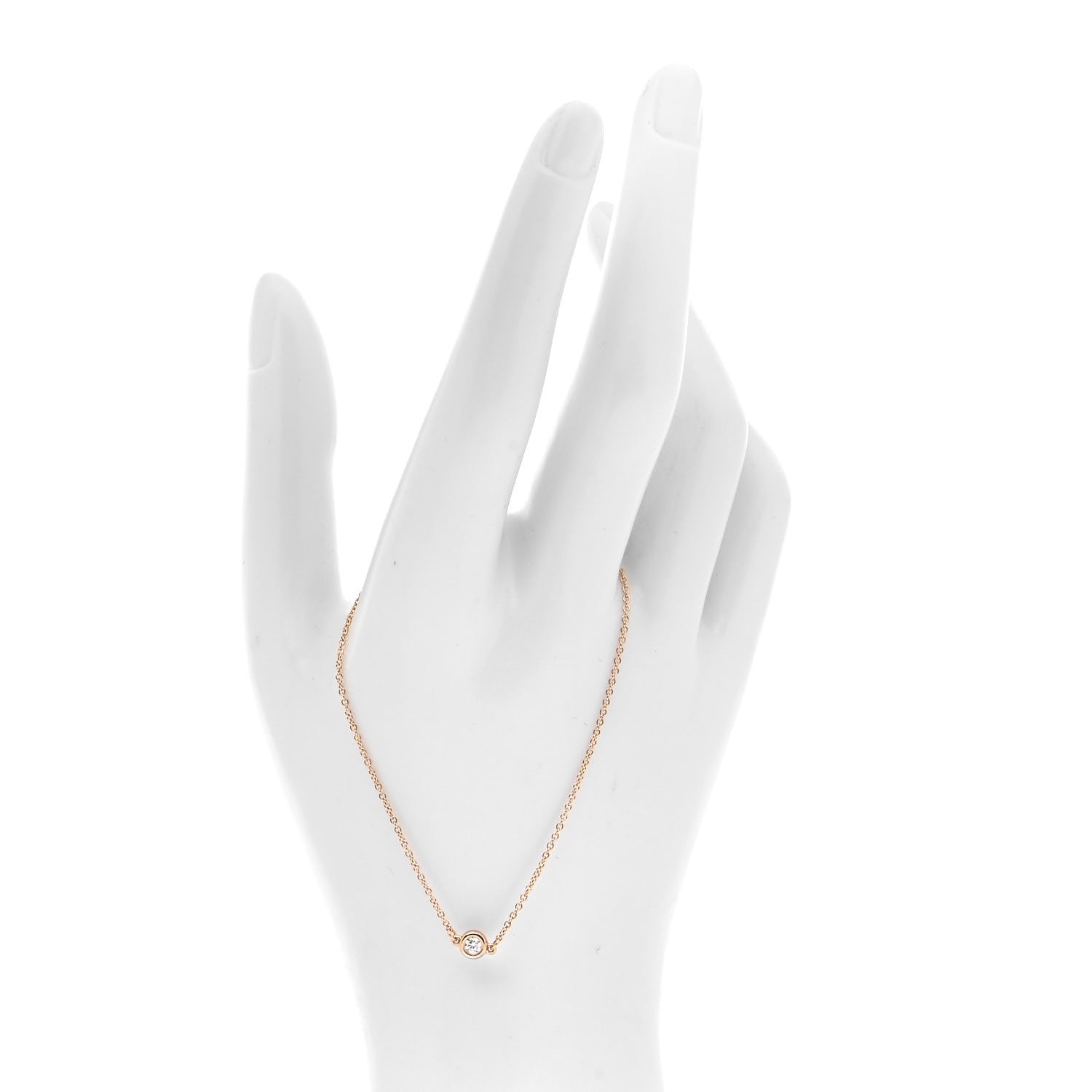 Tiffany 18K Rose Gold Diamond .07ct Elsa Peretti Diamonds by the Yard Bracelet 2 of 6