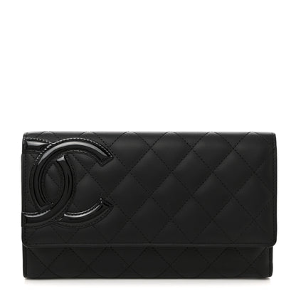 Chanel Calfskin Quilted Cambon Tri-Fold Wallet Black 1 of 8