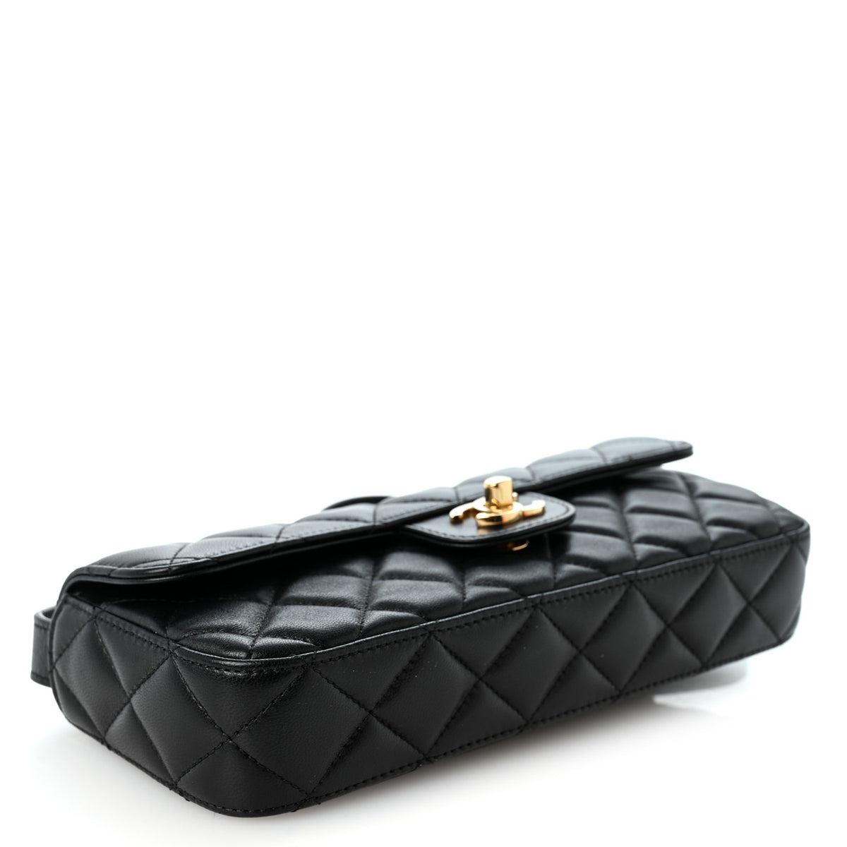 Lambskin Quilted Flap Bag Black