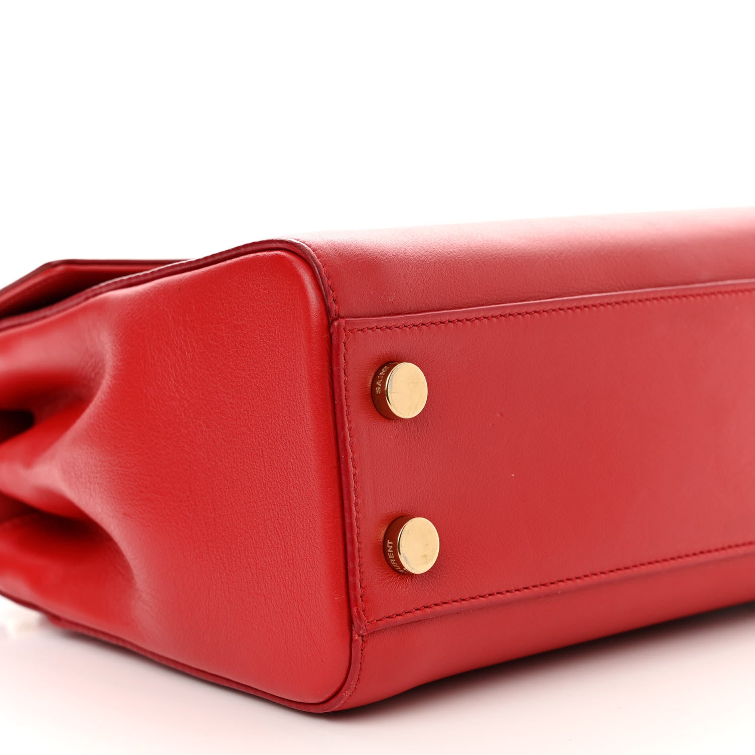 Saint Laurent Grained Calfskin Small Moujik Top Handle Bag Red 8 of 14