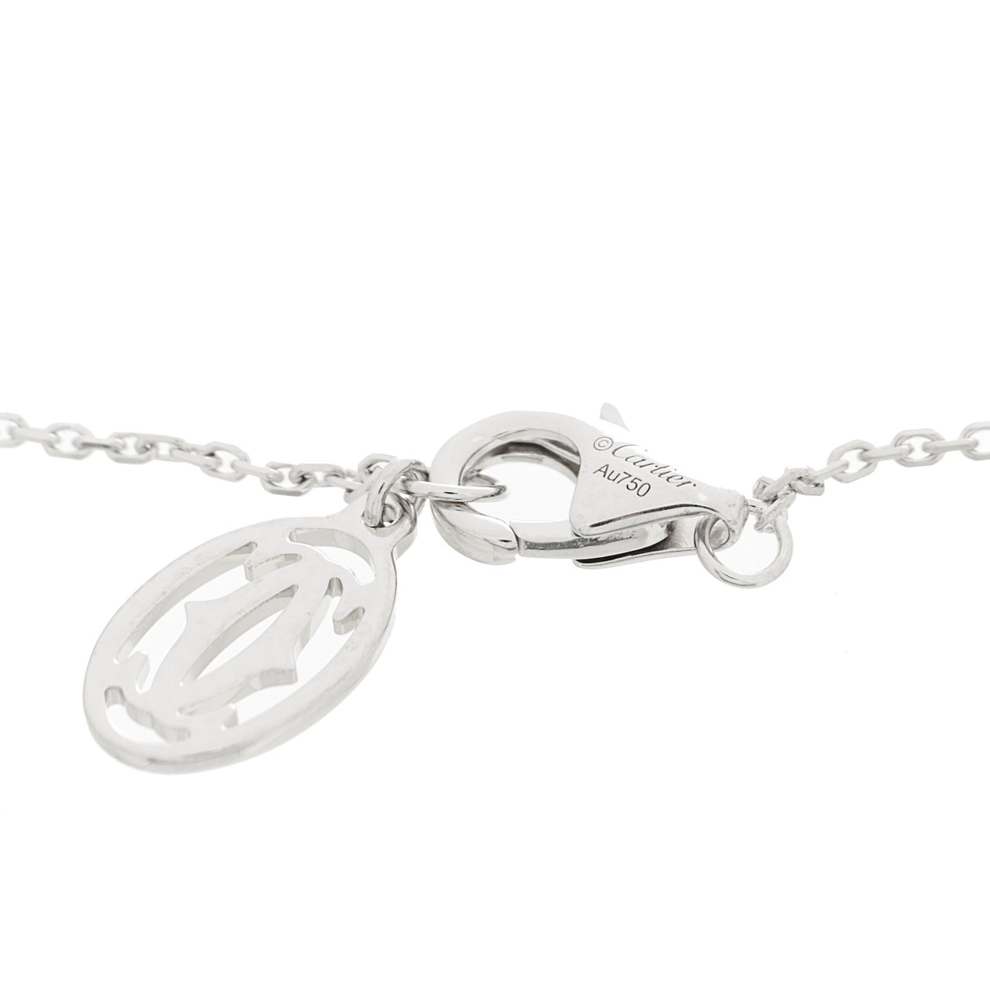 18K White Gold Diamond Symbols Cross Bracelet
