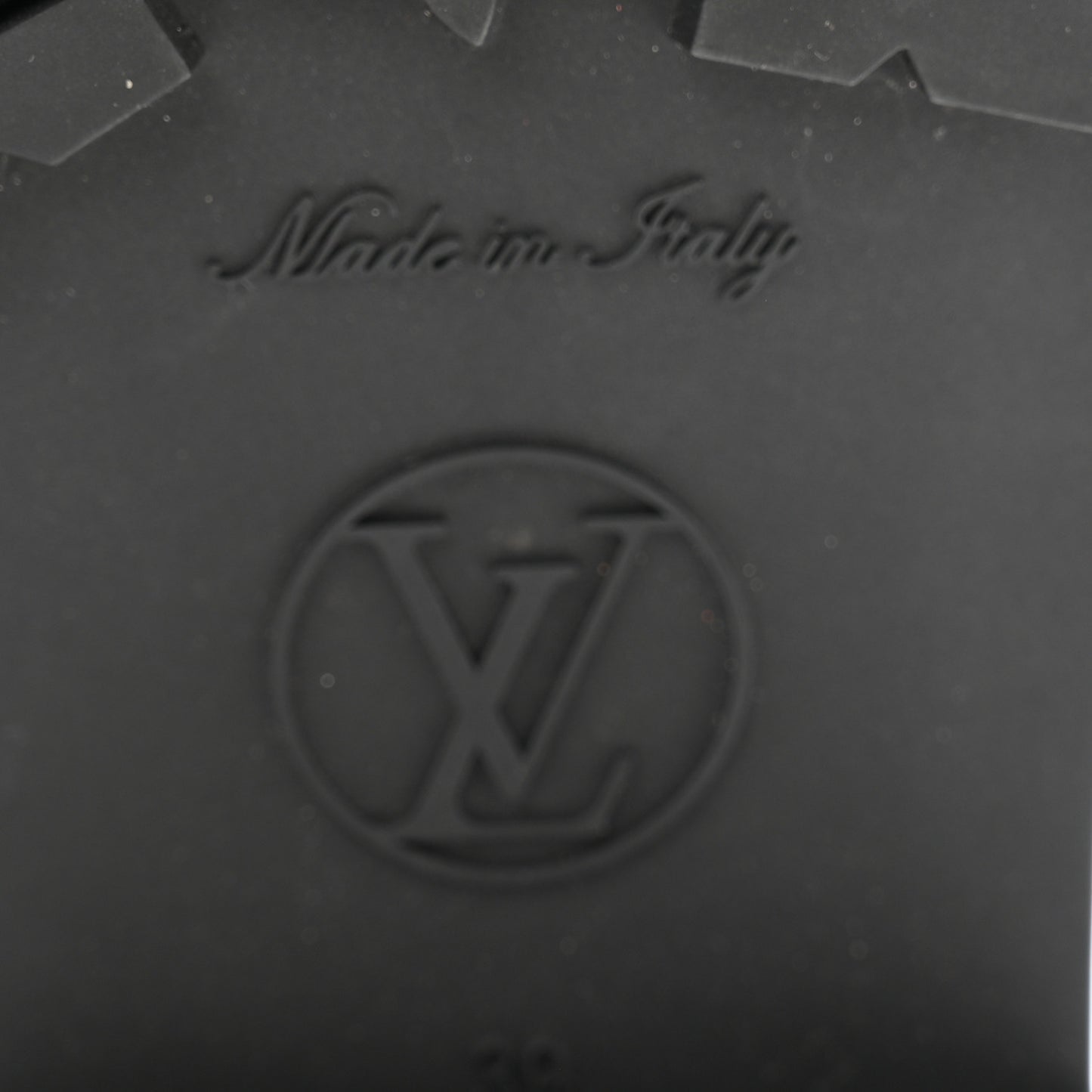 Rubber Embossed Monogram Drops Flat Half Boots 39 Black