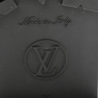 Louis Vuitton Rubber Embossed Monogram Drops Flat Half Boots 39 Black 7 of 10