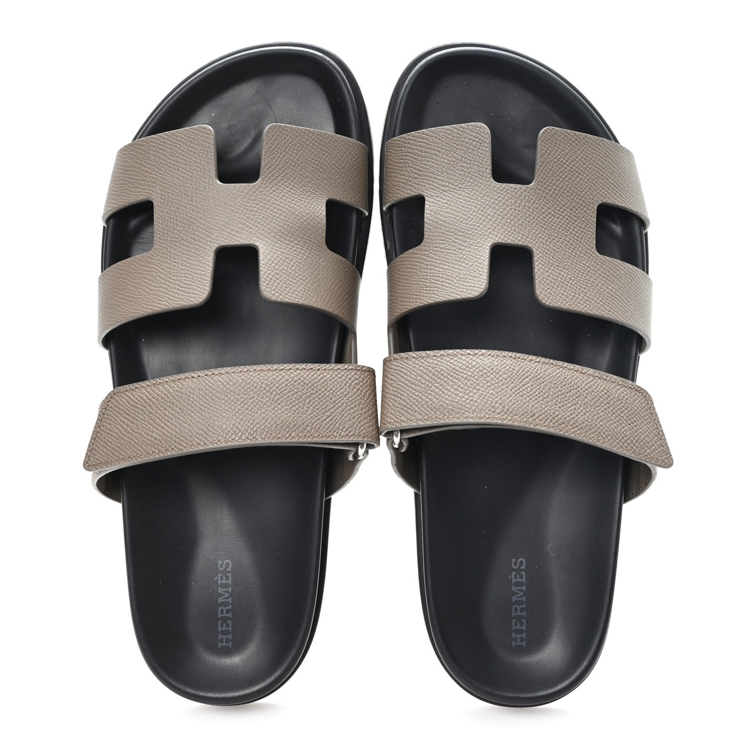 Hermes Epsom Womens Chypre Sandals 40 Etoupe 2 of 9