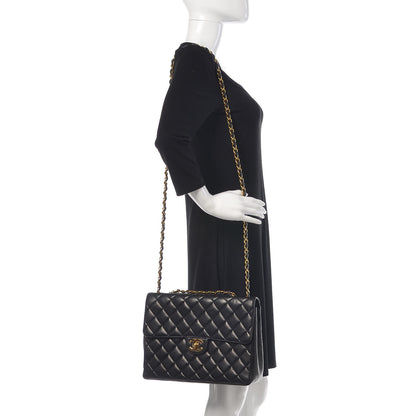 Chanel Lambskin Quilted Jumbo Single Flap Black 2 of 18