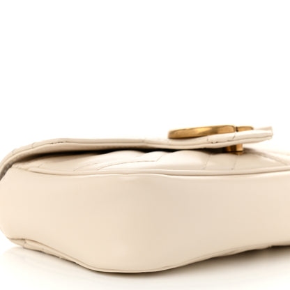 Gucci Calfskin Matelasse Super Mini GG Marmont Shoulder Bag White 9 of 10