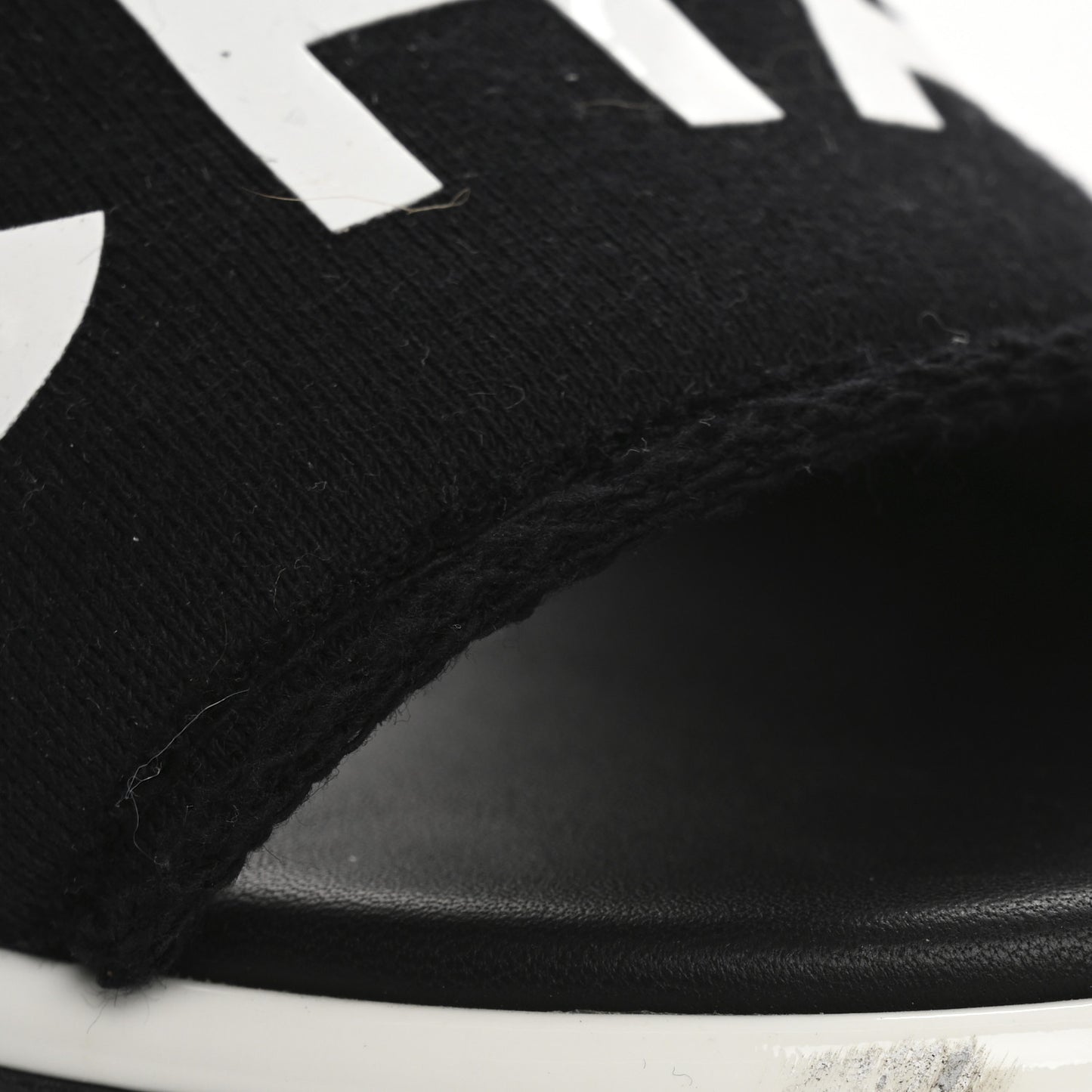 Cotton Logo Mule Sandals 39.5 Black White