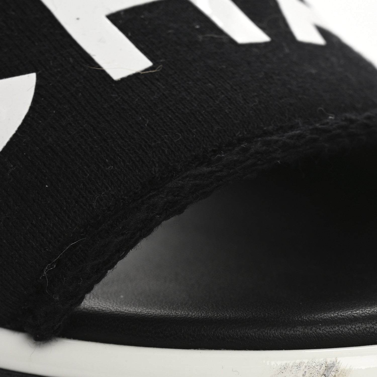 Chanel Cotton Logo Mule Sandals 39.5 Black White 13 of 15