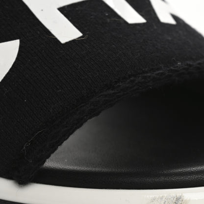 Chanel Cotton Logo Mule Sandals 39.5 Black White 13 of 15