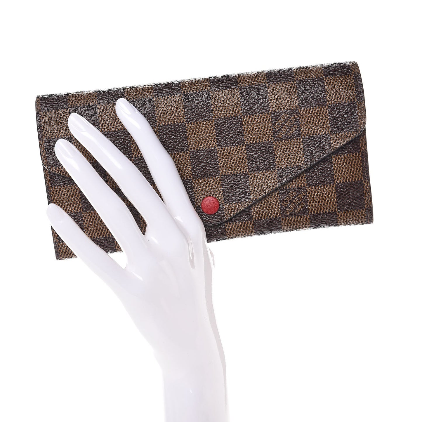 Damier Ebene Josephine Wallet Red