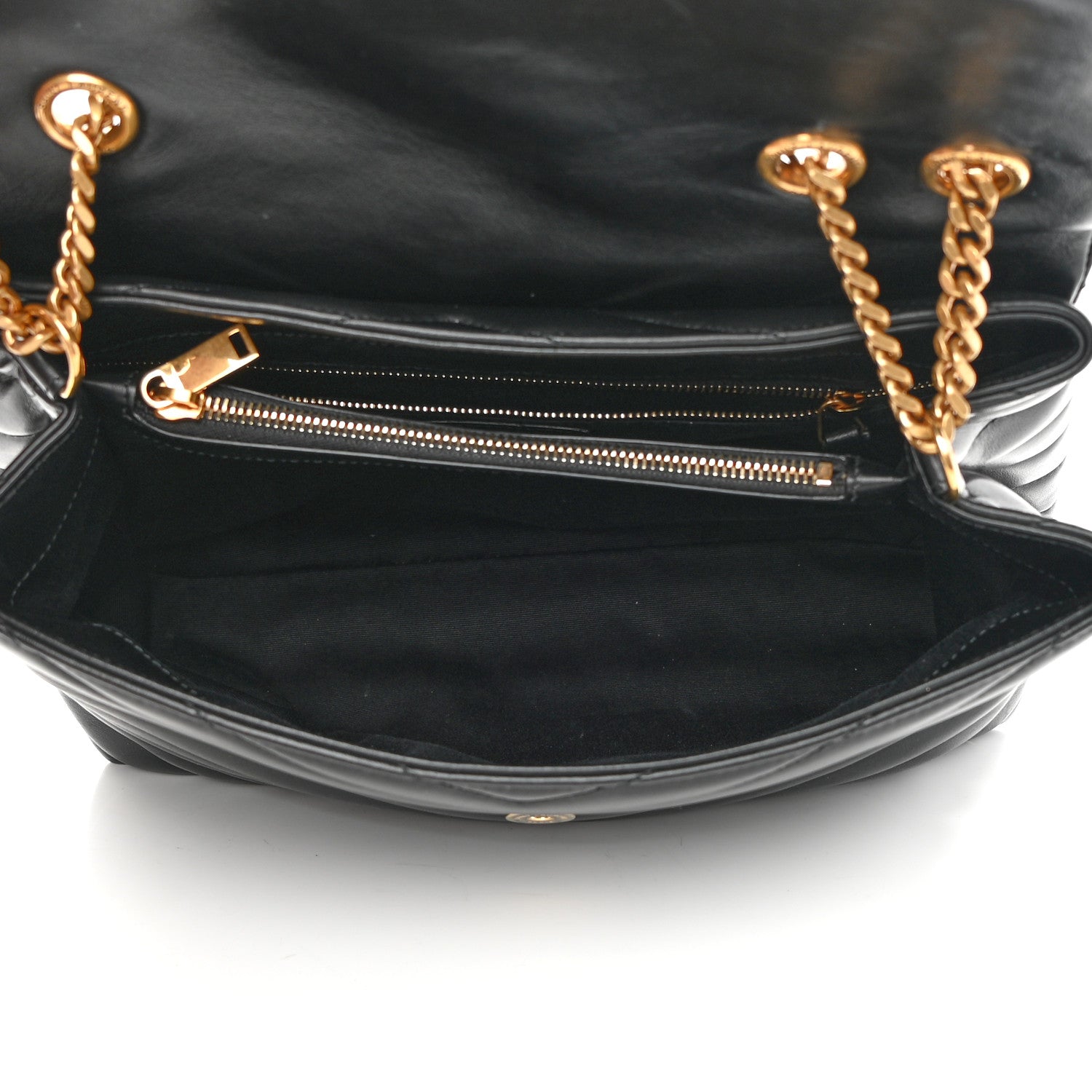 Saint Laurent Calfskin Y Quilted Monogram Medium Loulou Chain Satchel Black 5 of 16