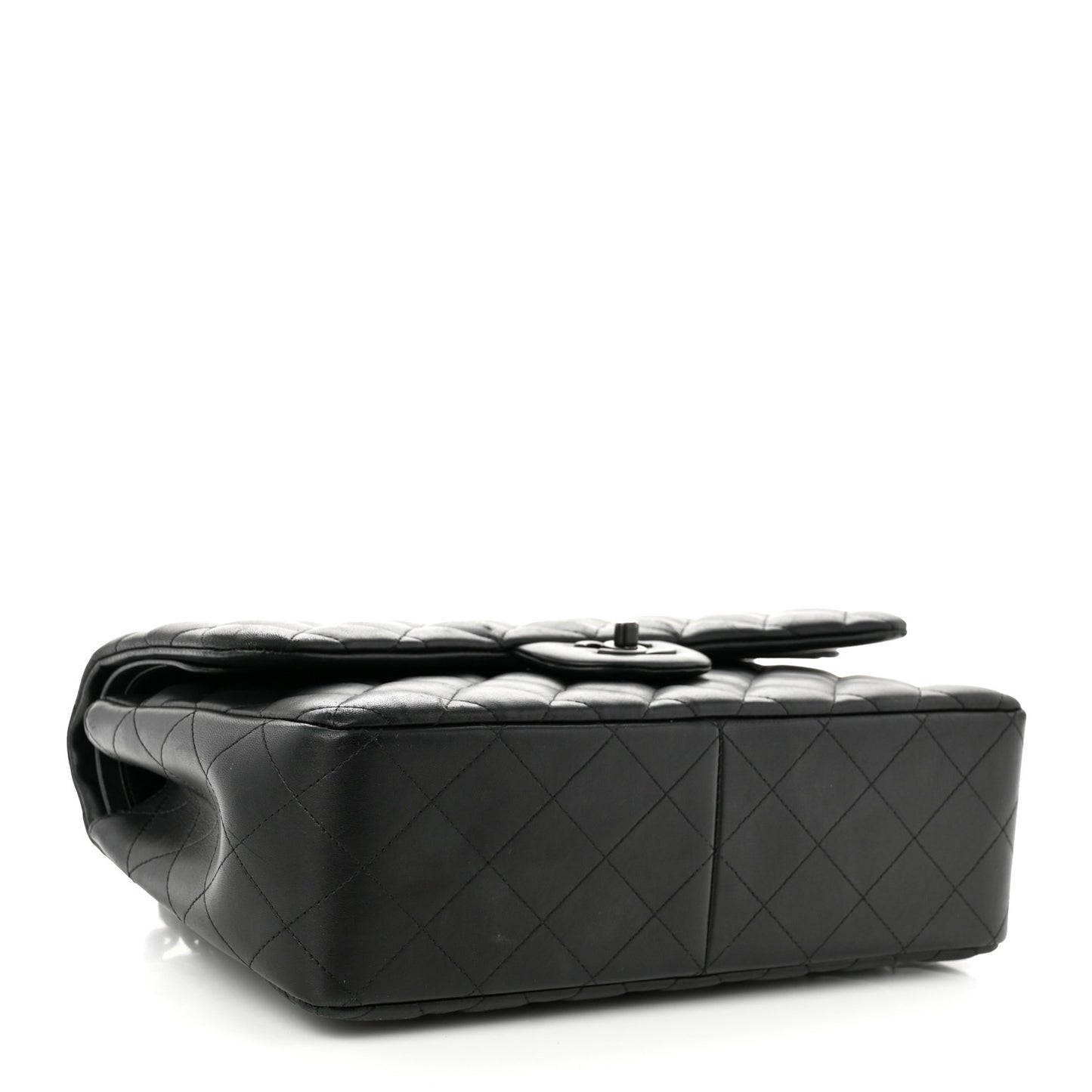 Lambskin Quilted Jumbo Double Flap So Black