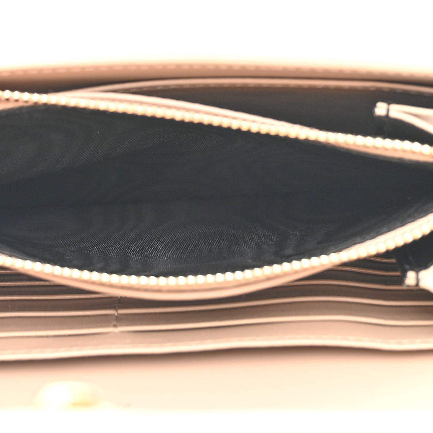 Saint Laurent Glossy Calfskin Monogram Chain Wallet Dark Beige 7 of 14