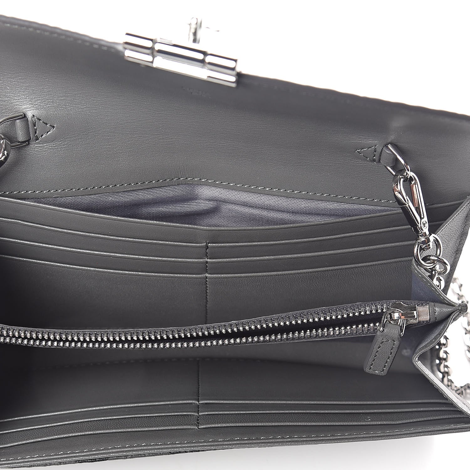 MCM Visetos Large Patricia Wallet On Chain Phantom Grey 5 of 8