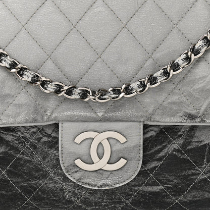 Chanel Vinyl Quilted Jumbo Melrose Degrade Flap Black 8 of 12