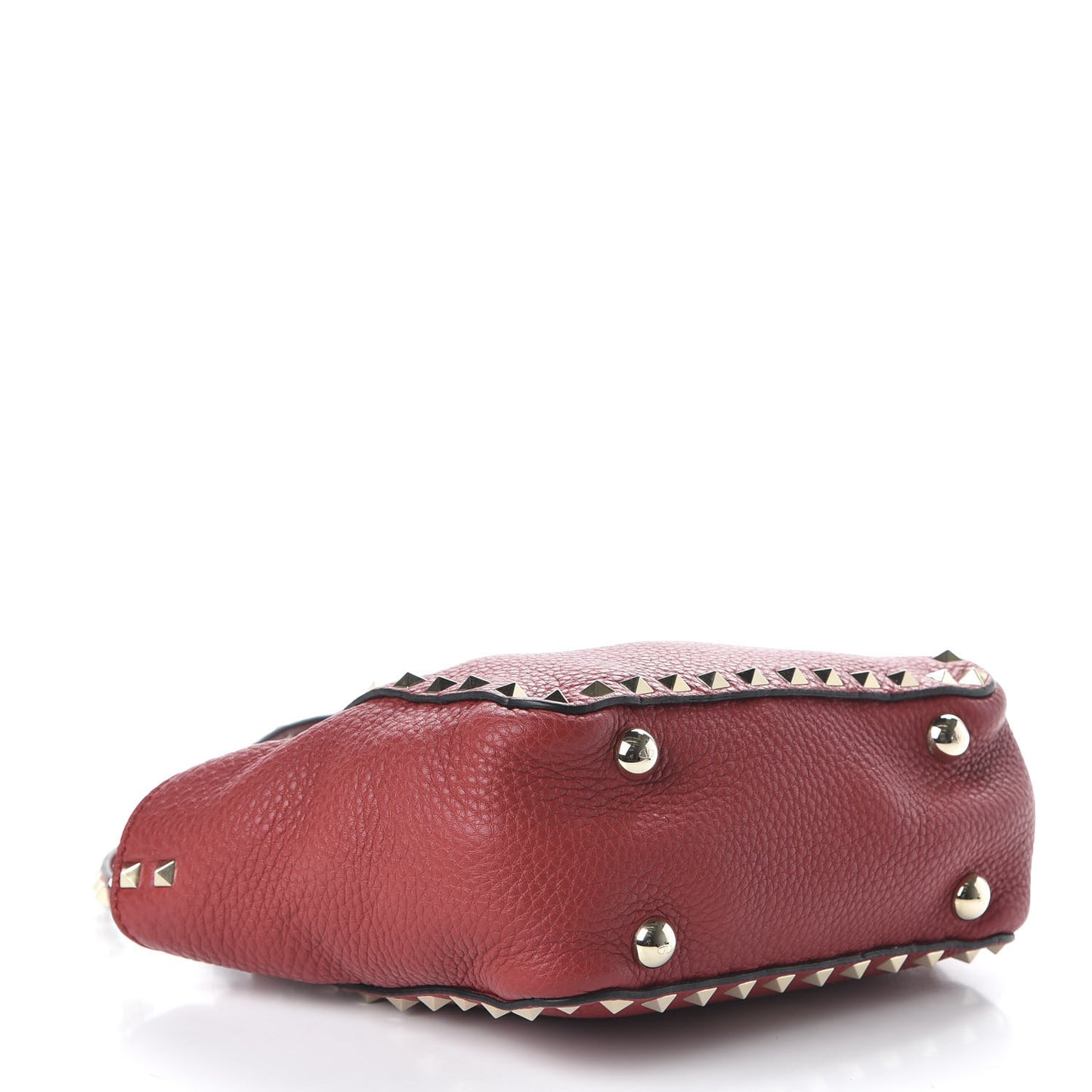 Pebbled Calfskin Mini Rockstud Tote Red