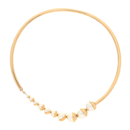 Christian Dior Pearl Choker Necklace Gold 3 of 5