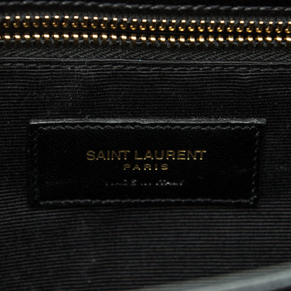 Saint Laurent Textured Calfskin Medium Classic Monogram Universite Bag Black 5 of 6
