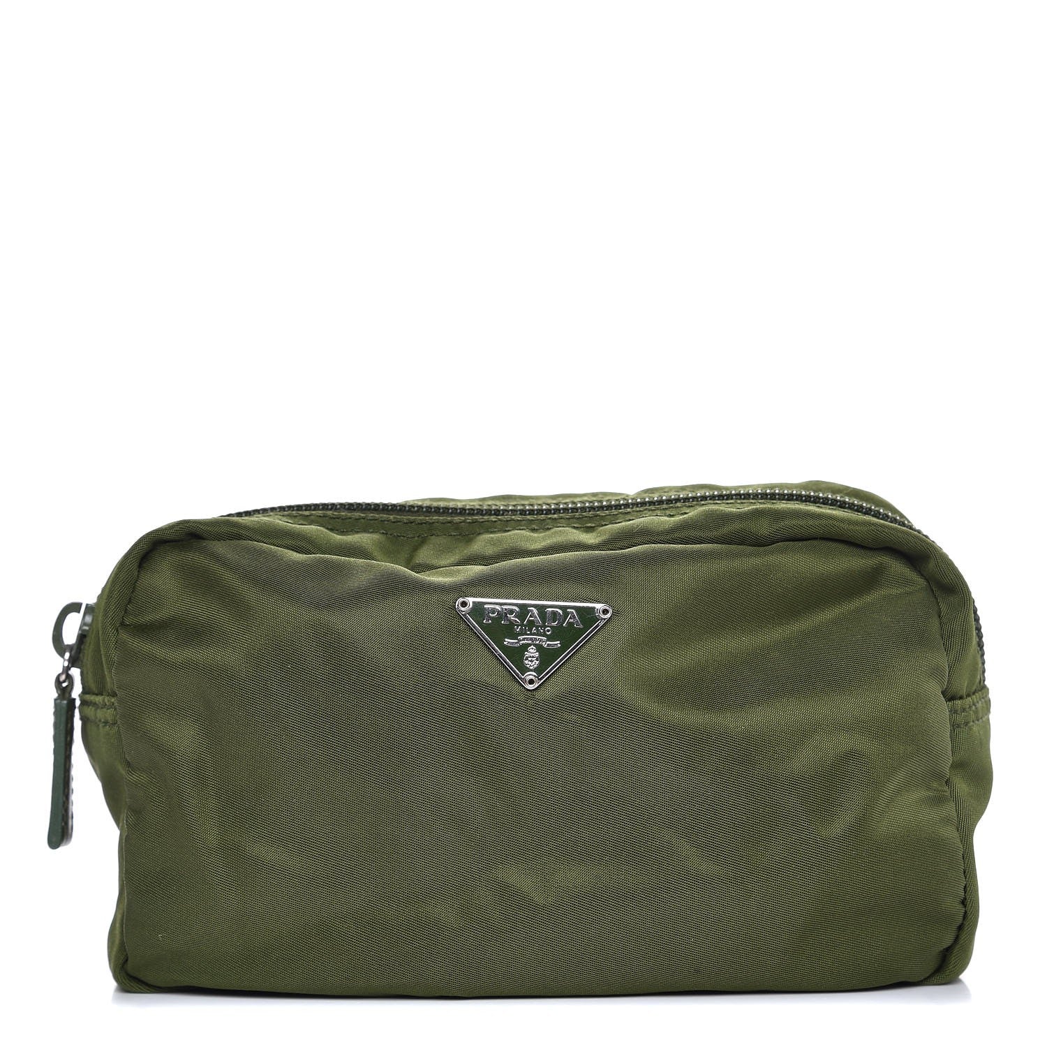 Prada Nylon Vela Cosmetic Pouch Army 1 of 8