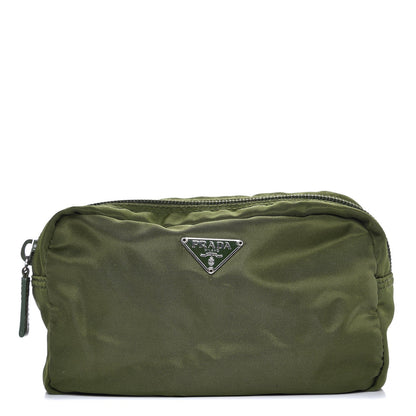 Prada Nylon Vela Cosmetic Pouch Army 1 of 8