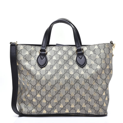 Gucci Soft GG Supreme Monogram Bees Small Crossbody Tote Beige Oro Black 1 of 13