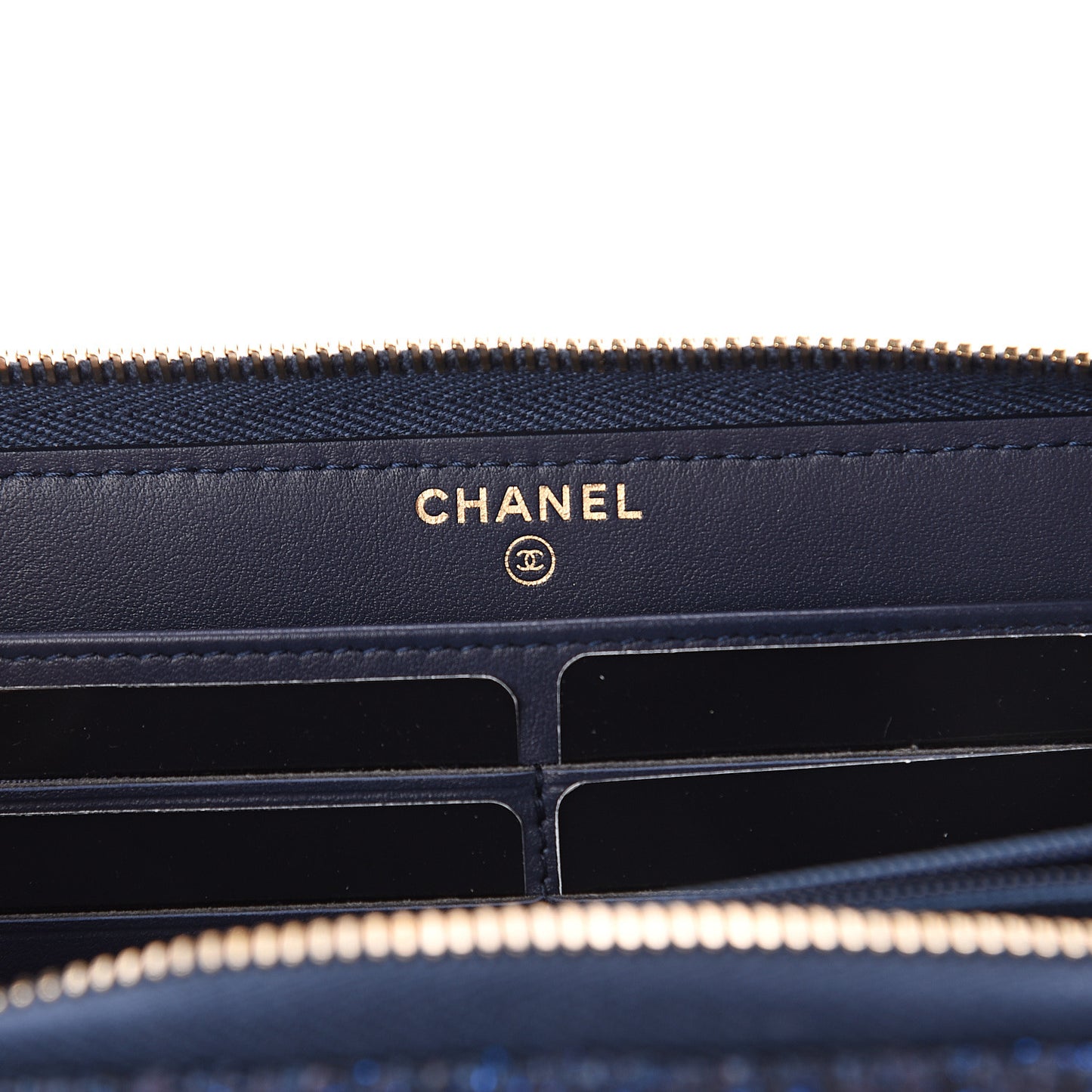 Canvas Deauville Large Zip Around Wallet Dark Blue